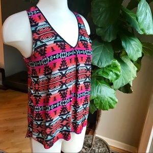 Navajo print silk top by Greylin in size Small